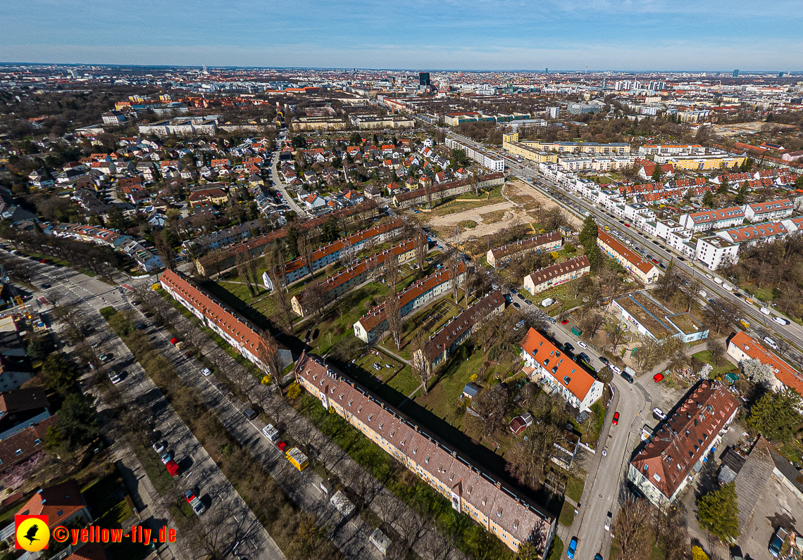 21.03.2023 - Luftbilder von der Baustelle Maikäfersiedlung in Berg am Laim